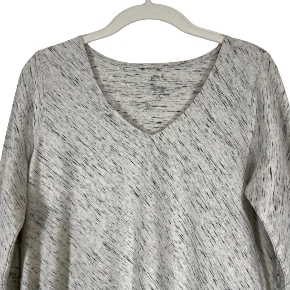 Purejill Tunic Top Womens Size XS Petite 100% Cotton Space Dye Gray